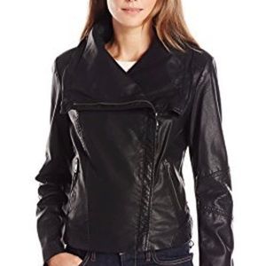 Levi’s Black Assymetric Zip Faux Leather Jacket